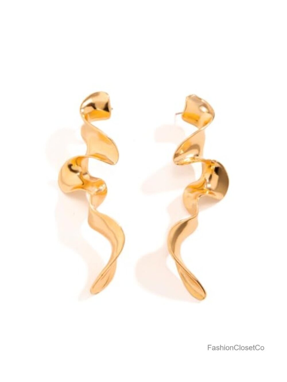 Metal Wrinkle Drop Earrings Set Geometric Spiral Disc Statement Jewelry